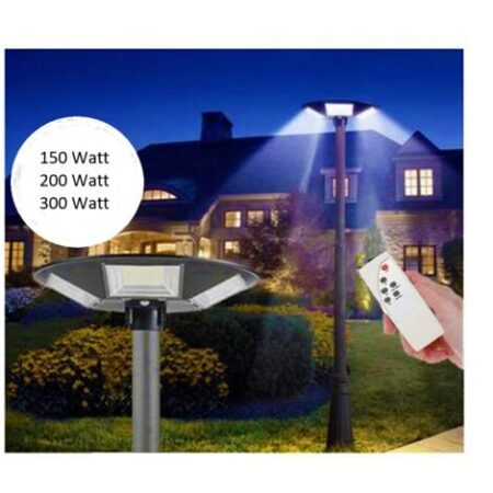 LAMPIONE SOLARE LED 150W 200W 300W CREPUSCOLARE IP66 LUCE FREDDA TELECOMANDO  300