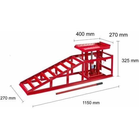 AREBOS 2x Auto Veicolo Rampa Sollevamento 2T Jack Martinetto Indraulico Regulabile