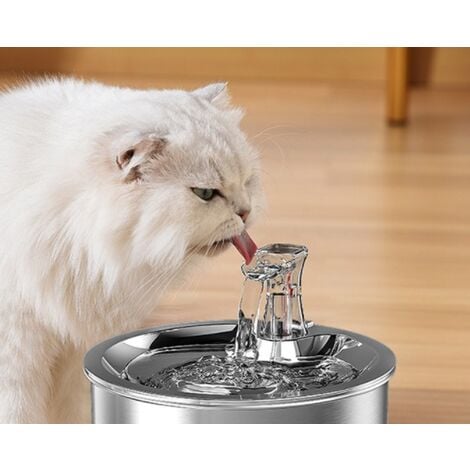 Fontana per gatti in acciaio inossidabile, design lavabile in lavastoviglie, adatta a più animali domestici, bassa mania