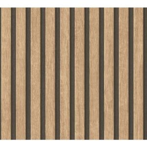 Carta da parati aspetto legno Profhome 391091 Carta da parati TNT goffrata a caldo strutturata con aspetto legno opaca beige marrone nero 5,33 m2