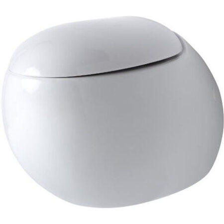 Hudson Reed Langtree Sanitario WC Ovale Sospeso con Sedile Copri Water Soft-Close – 350 x 420 x 590 mm