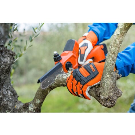Stocker Guanti anti-taglio per motosega 9/M arancione, in pelle