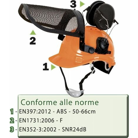 Ribimex PRPROTC3EN1 - Casco di Protezione - 3in1