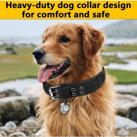 Collare per cani tattico con maniglia di controllo, collare per cani imbottito regolabile militare, collare per cani con fibbia in metallo in nylon per addestramento di cani di taglia media L(43-53)