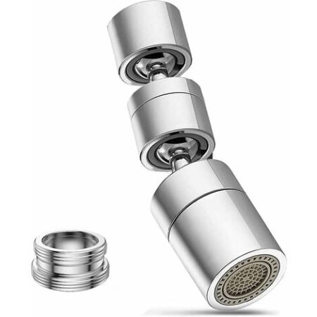 Aeratore per rubinetto rotante a 720 gradi, 2 funzioni di spruzzo, aeratore per rubinetto maschio da 22 mm femmina e 24 mm per rubinetto cucina/bagno