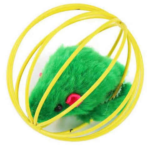 Cat Kitten Toy Interactive Rolling Cat Ball Toy Gabbia all'interno Mouse Feather Game Toy 1pc (colore casuale)