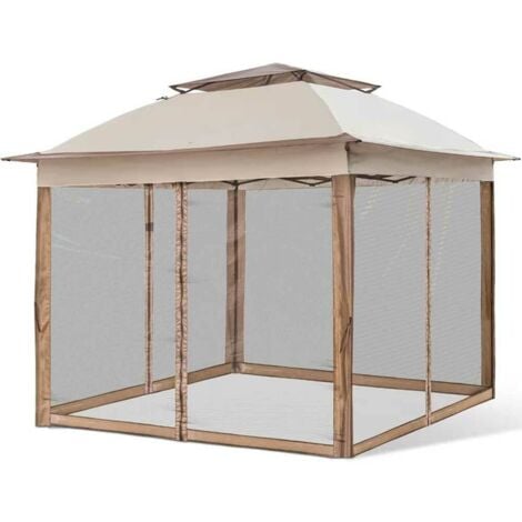 Gazebo 3x3 Mt Pieghevole Impermeabile con Tende Zanzariere e Borsa x trasporto