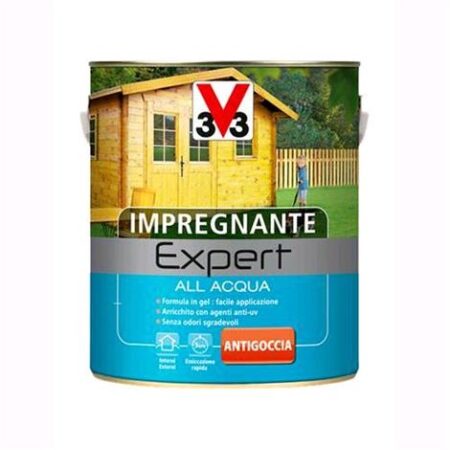 V33 Impregnante all'Acqua Linea Expert Colore Noce Scuro 750 ML