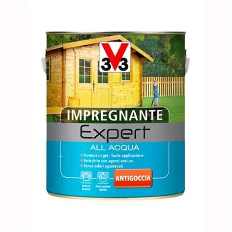 V33 Impregnante all'Acqua Linea Expert Colore Noce Scuro 750 ML