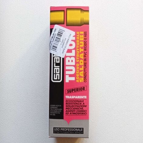 Saratoga tublok 125gr colla trasparente per pvc rigibo e abs