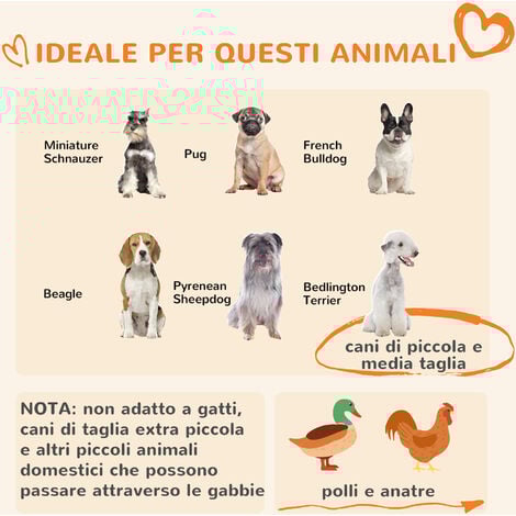 PawHut Kennel con Tettuccio per Cani Taglia Piccola e Media 122x122x138cm