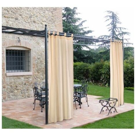 Tende a Bretelle in Cotone per Gazebi - Colore Ecru - FERLIVING 160x270h cm