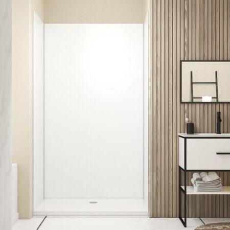 Set 3 Pannelli a parete in Alluminio Bianco 90/120/90 x 210 cm con Profili Cromati