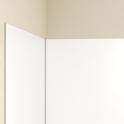 Set 3 Pannelli a parete in Alluminio Bianco 90/120/90 x 210 cm con Profili Cromati