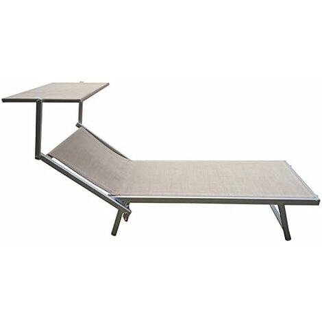 Garden Friend Lettino Deluxe in textilene 61x186x38h cm con tettuccio beige mélange
