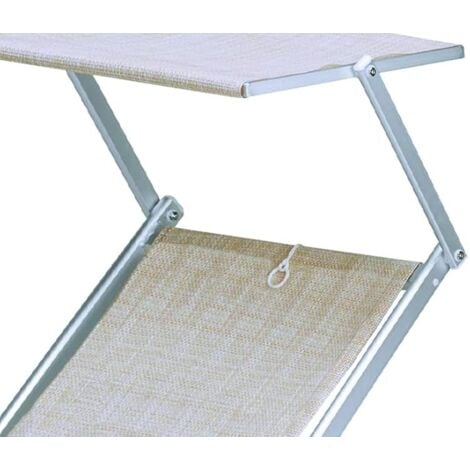Garden Friend Lettino Deluxe in textilene 61x186x38h cm con tettuccio beige mélange