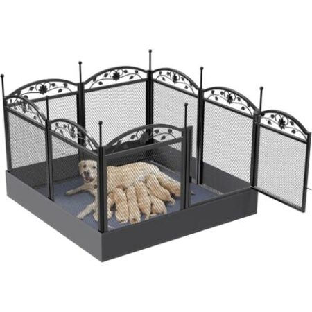 Recinto Sala Parto per cani gatti Recinto Box per cane Cuccioli 8 Pannelli per Gioco in Metallo Resistente - da giardino terrazzo