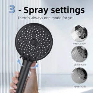 Soffione doccia nero opaco a pioggia