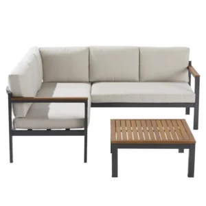 Salotto da giardino per 4 persone Etos NATERIAL con cuscini in poliestere beige