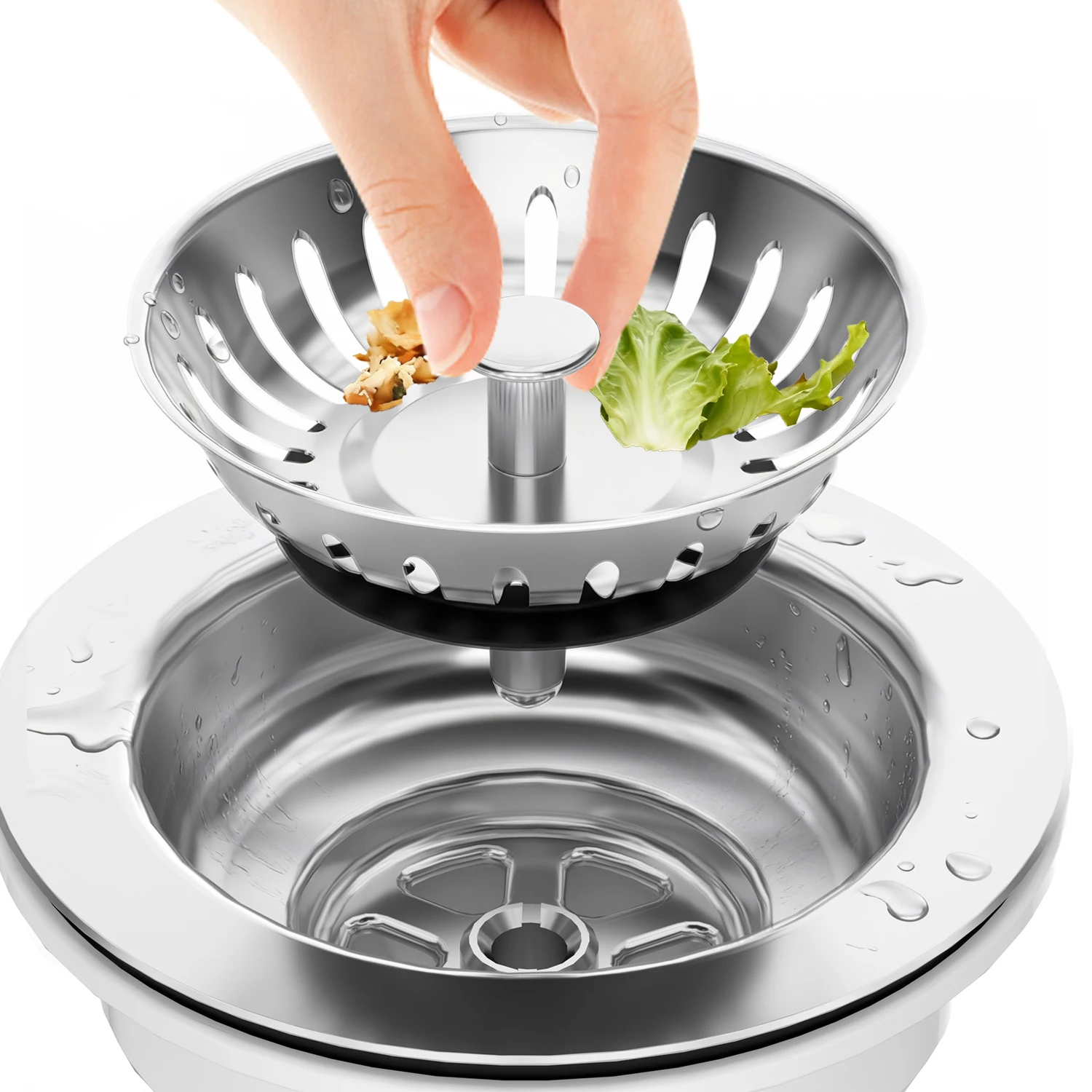 Piletta/tappo lavabo inox 304 79mm scarico moderno TOPWAY