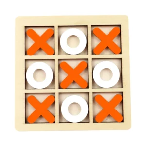 Tris in legno Montessori 14,3 cm, gioco da tavolo tic-tac-toe per bambini