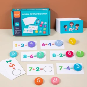Set Montessori in legno per imparare i numeri, aste e tavoletta del calcolo